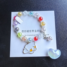 新款时尚百搭爆花彩色水晶手链少女学生闺蜜首饰手串独立包装手饰