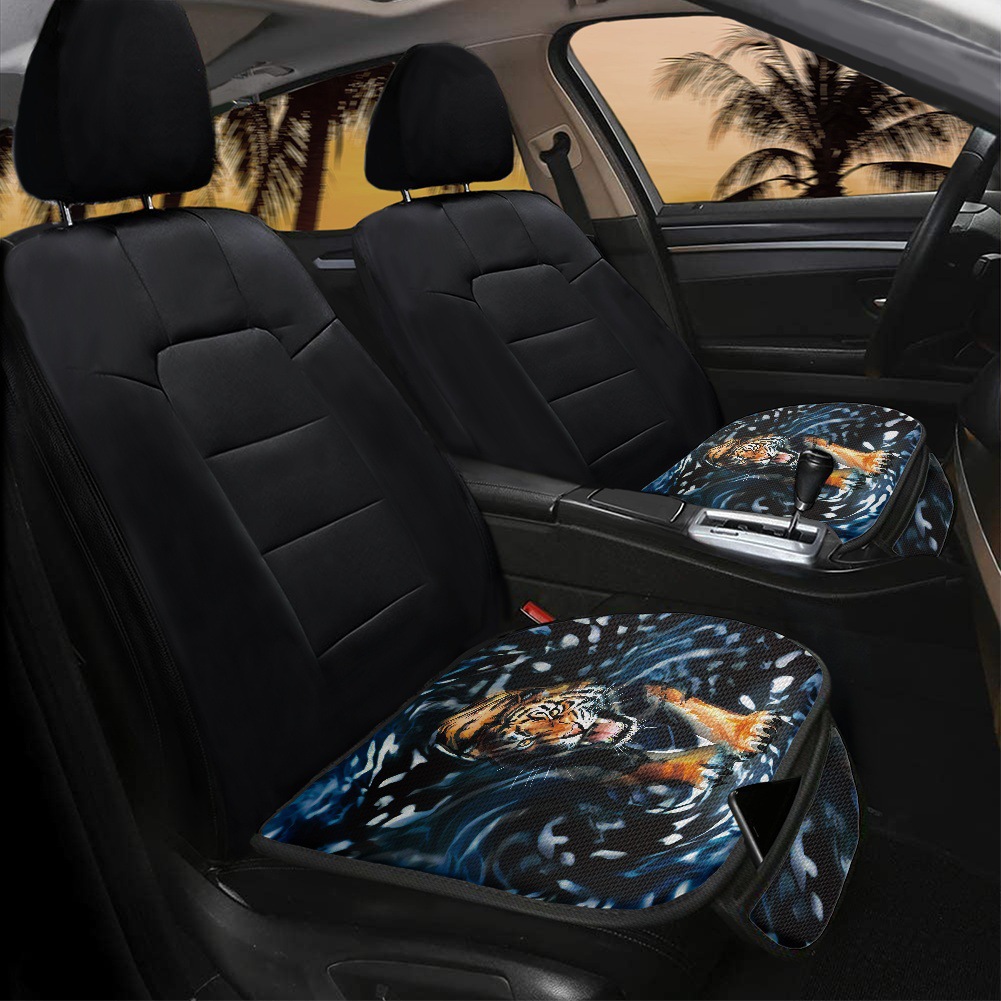 Dog Tiger Creative Printing Car Front Seat Cushion Single Piece Car Seat Cover Four Seasons Universal Car Supplies