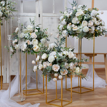 新款欧式花球 婚礼舞台t台几何架布置路引花橱窗展厅餐桌装饰假花