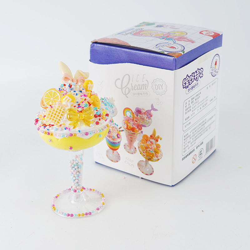 Children's Handmade Diy Cream Glue Ice Cream Cup Material Package Simulation Dessert Super Light Brickearth Educational Toys