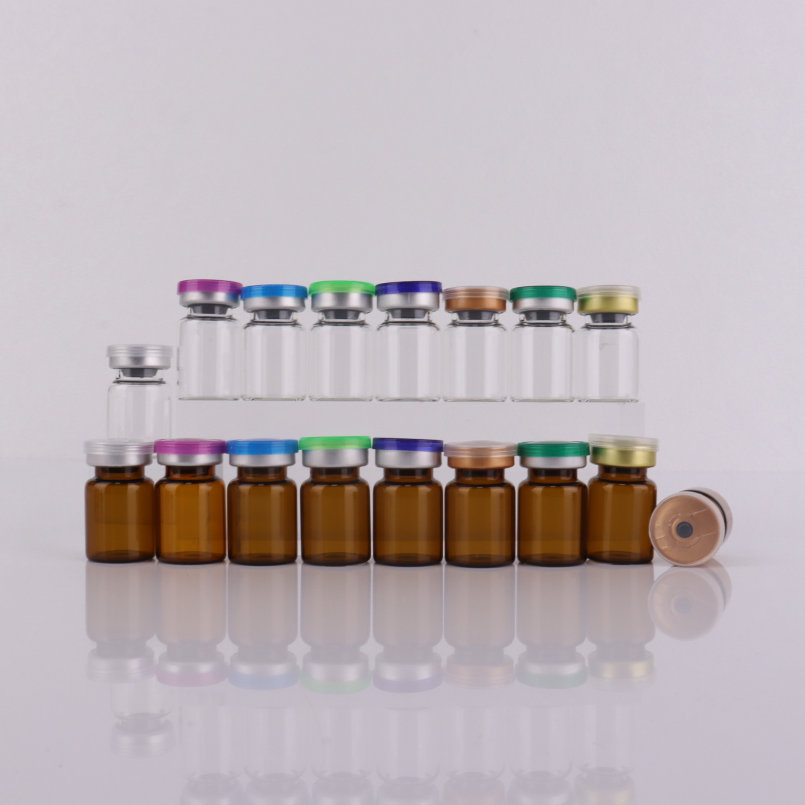 现货一件代发3ml-20ml卡口西林瓶拉管瓶茶色冻干粉瓶透明安瓿瓶