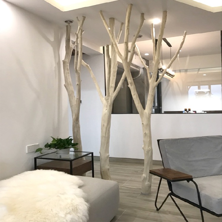 屏风隔断客厅天然去皮干树枝装饰餐厅茶室幼儿园原木枯树造型玄关