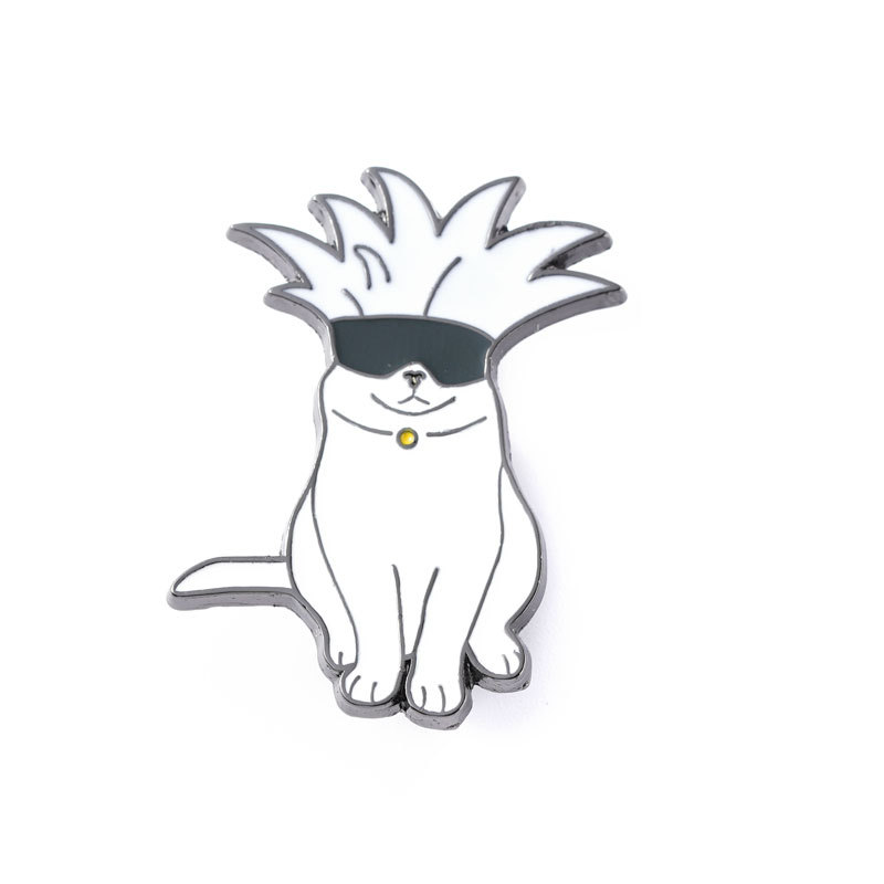 日本动漫同人周边二创咒术回战搞怪网络恶搞伍条悟猫合金徽章胸章