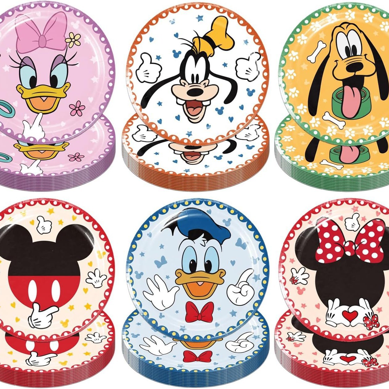 一次性纸盘 儿童派对聚餐甜点盘气氛布置用品场地布置道具纸盘