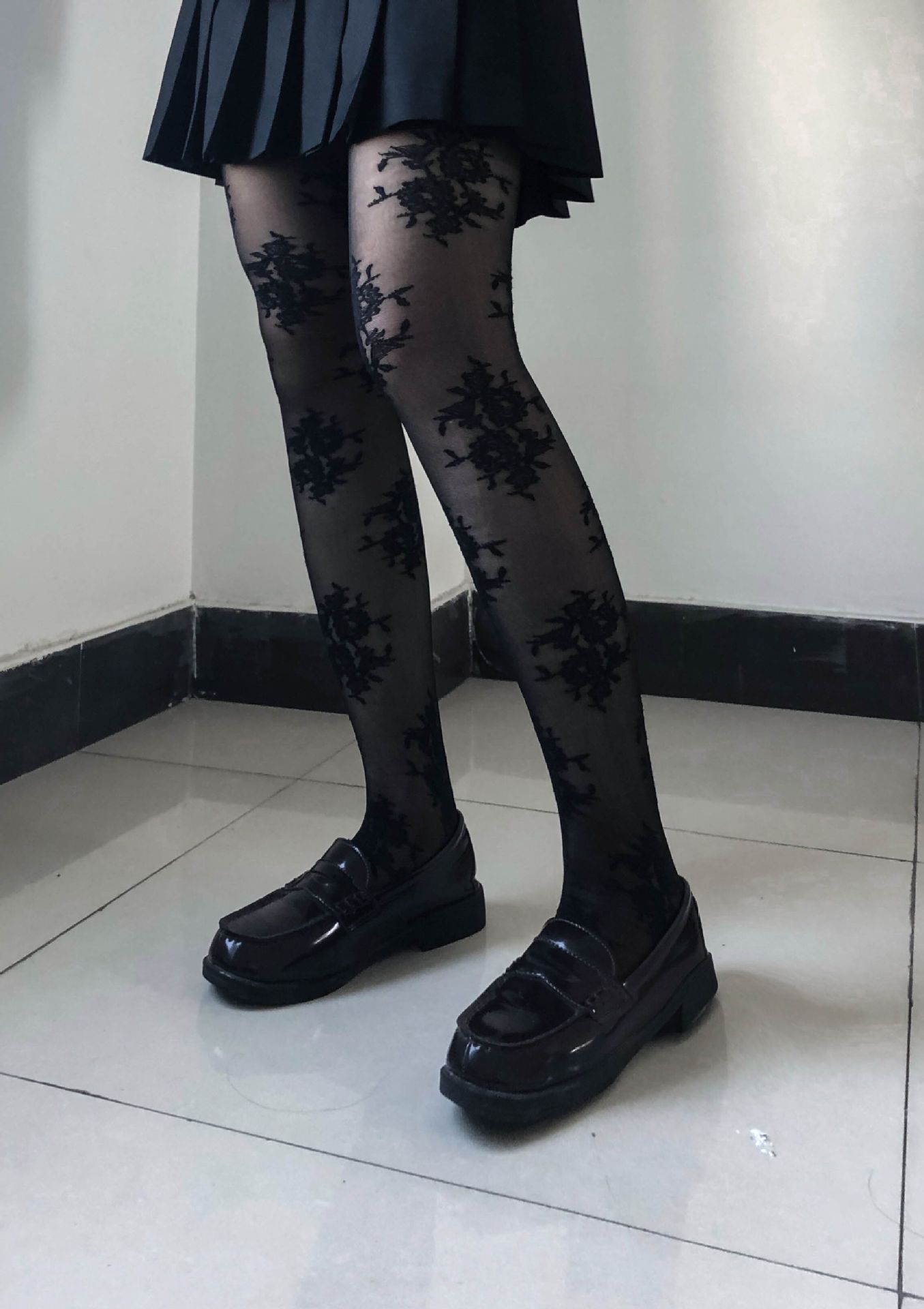 爆款热销复古玫瑰刺绣白丝连裤袜网红薄款优雅百搭lolita袜子女