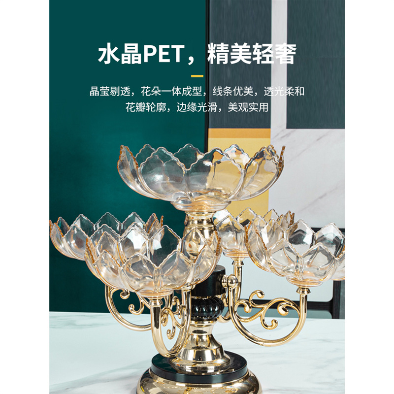 new tray dried fruit plate household living room coffee table candy european multi-layer crystal fruit plate high-end entry lux style