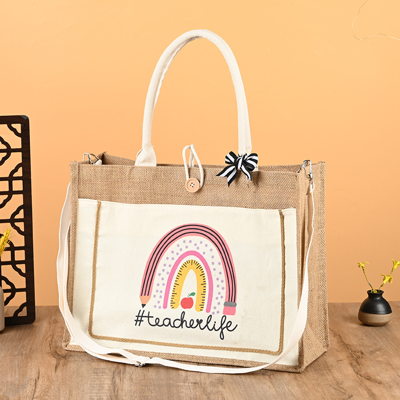 muji麻布手提袋定制单肩斜挎简约购物袋批发时尚大容量麻布包定做