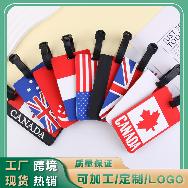 Creative PVC Flexible Glue Luggage Tag Three-Dimensional Letter Boarding Pass Identification Tag Trolley Luggage Travel Card Wholesale