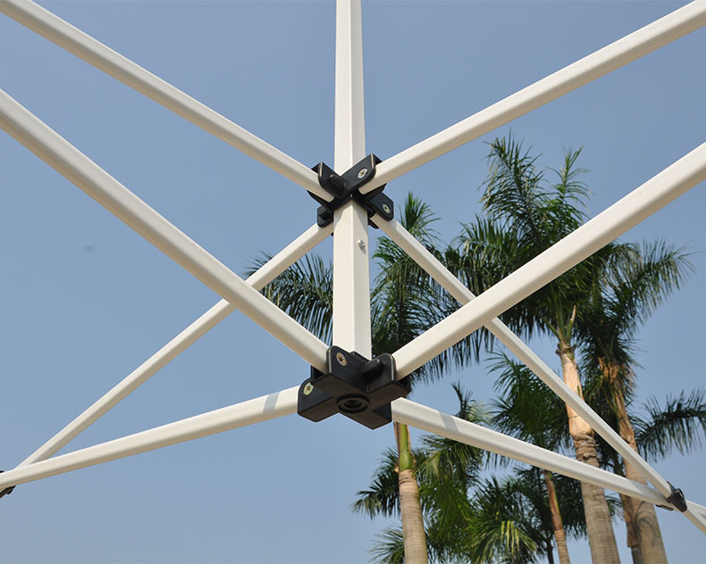 定制批发 3x3米自动帐篷架 奶白色铁架 帐篷骨架 厂家