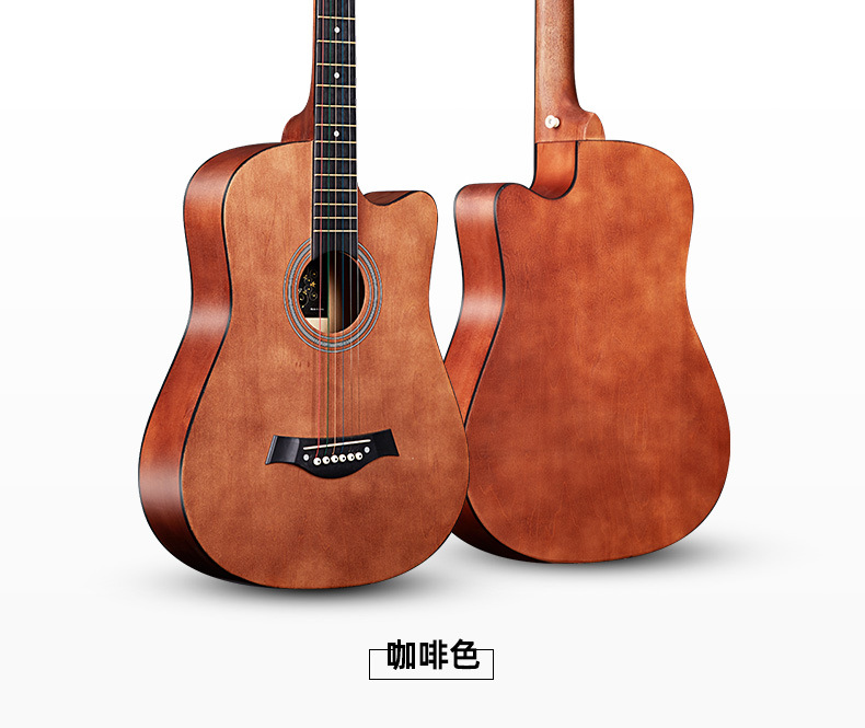 38寸椴木吉他成人学生民谣吉他guitar初学者入门练习琴木吉他厂家