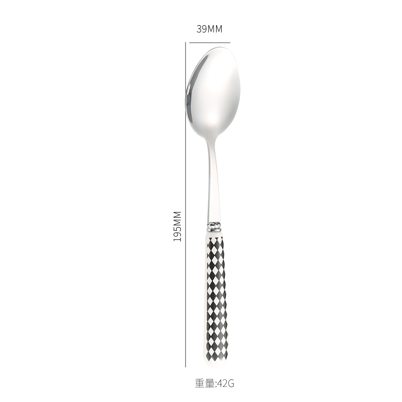 410 Stainless Steel Tableware Restaurant Creative Ceramic Handle Knife, Fork, Spoon, Tea Spoon Set Western Steak Knife and Fork