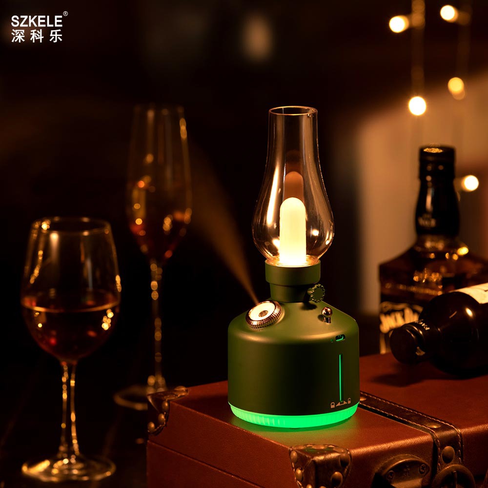 Creative Retro Time Lamp Humidifier Desktop Aromatherapy Usb Wireless Home Night Light Spray Kerosene Lamp Wholesale