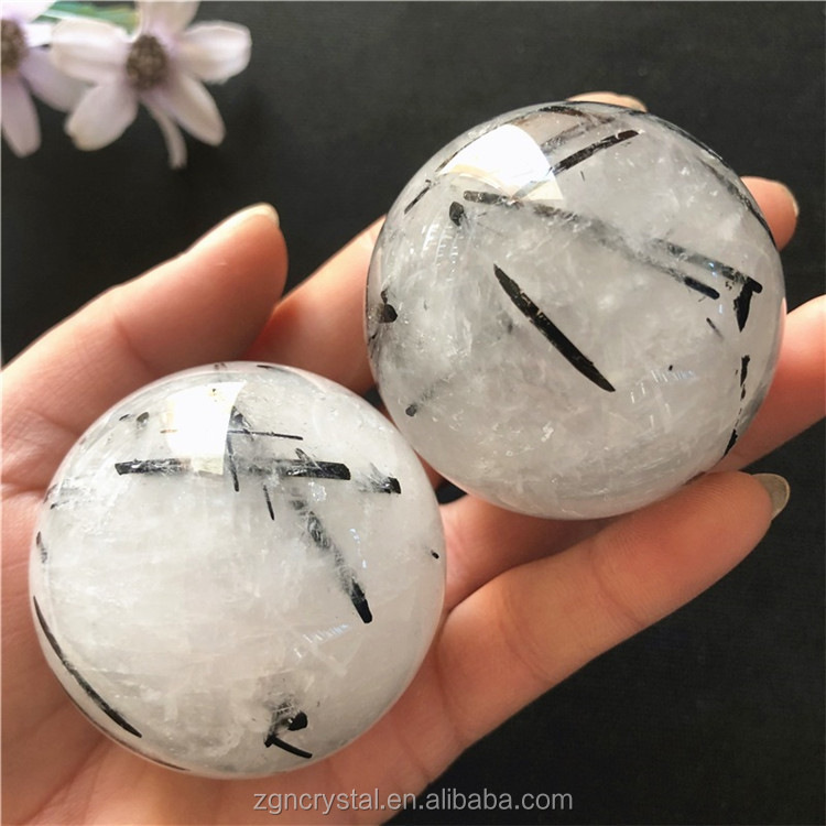 批发水晶工艺品天然黑碧玺水晶球 招财 居家办公装饰品摆件