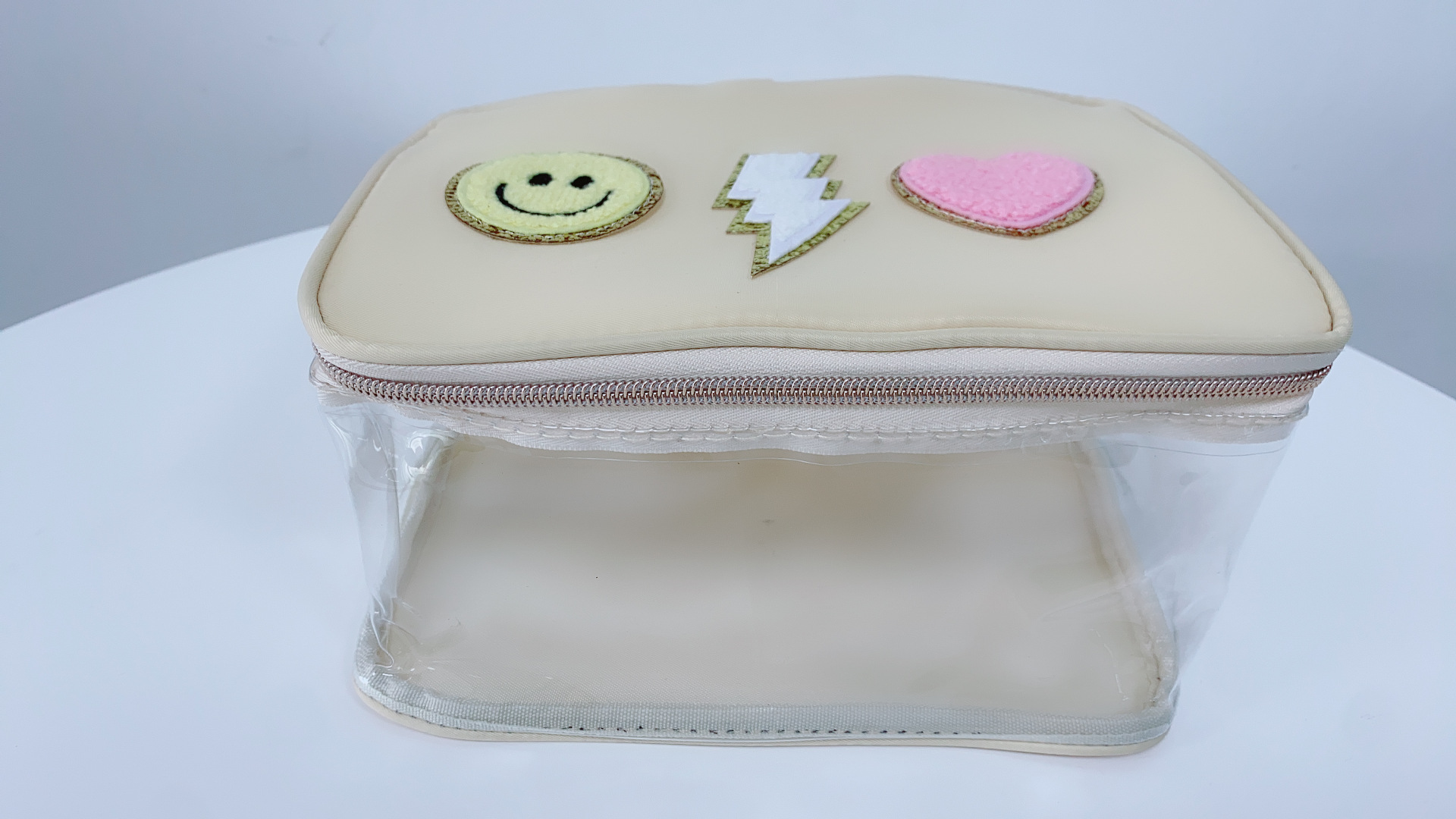 Factory Customized Transparent Leather Cosmetic Bag Toiletry Storage Portable Transparent Bag Foldable Waterproof Travel Carrying Case
