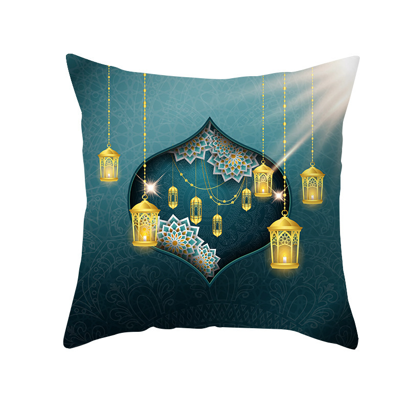 Cross-Border Festival Peach Skin Fabric Pillow Cover Ethnic Style Starry Sky Moon Bedside Cushion Home Sofa Cushion Cover Wholesale