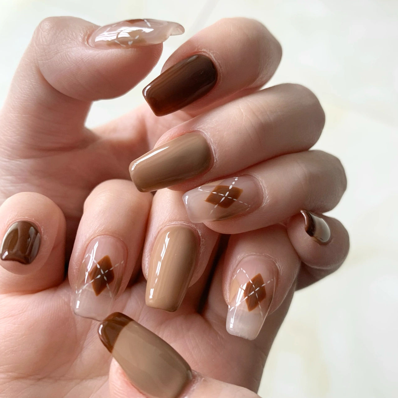 秋冬显白棕色光疗非免烤甲油胶2021年新款网红流行色指甲油非免烤