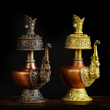 纯铜藏传用品尼泊尔工艺文巴壶净水瓶贲巴壶灌顶密宗法器宝瓶