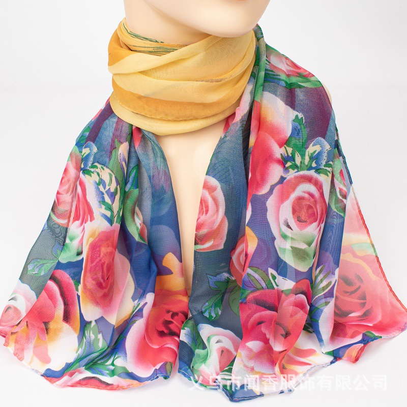 Women's Scarf Autumn and Winter Lightweight Chiffon Sun Protection Sunshade Scarf All-Match Fashion Outerwear Shawl Soft Neck Protection Scarf