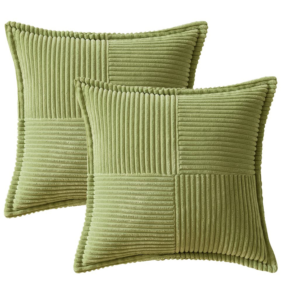 Amazon New Pillow Solid Color Striped Cross Stitching Wide Edge Pillow Cover Corduroy Edge Pressing Cushion Sofa Cushion