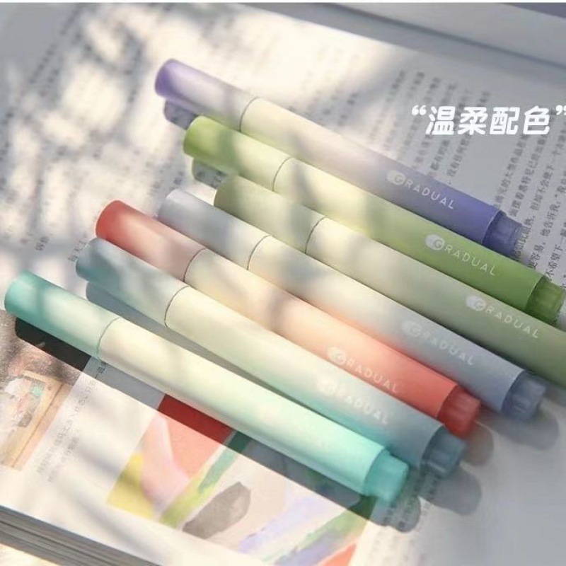 荧光笔莫兰迪标记笔马卡龙双头记号笔多色莹光彩色笔彩笔划重点
