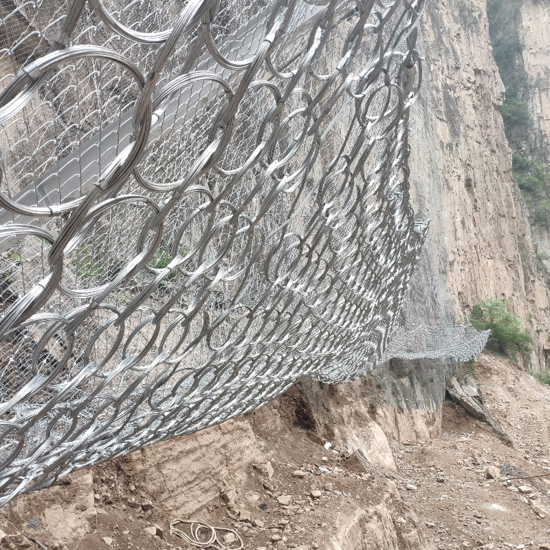 边坡防护网柔性被动钢丝绳环形山坡隧道主动防护防落石网防护挂网