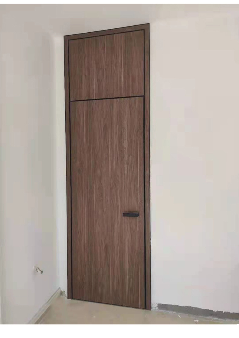 学校宿舍门极简房间门通顶窄边平框铝木门办公室隔音平开门复合门