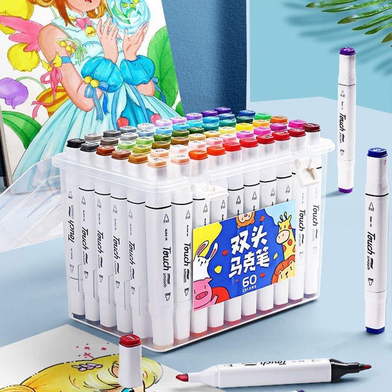 Marker Package 24/36/48/60/80 Color Painting Color Pencil Primary School Students Watercolor Pen Double-Headed Art Supplies