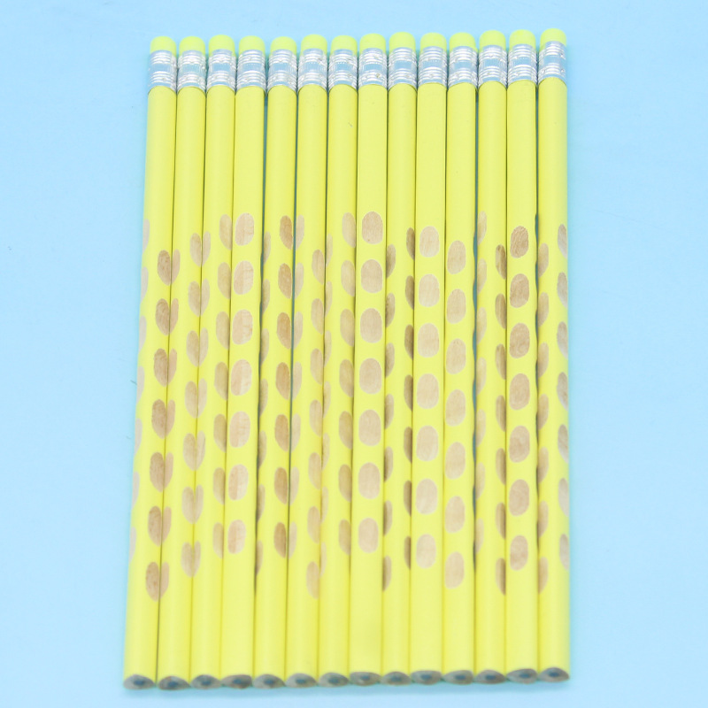 Pencil Wholesale Laser Lettering Pen Pupils' Stationery Prize with Rubber HB Groove Pencil Children's Macaron Pencil