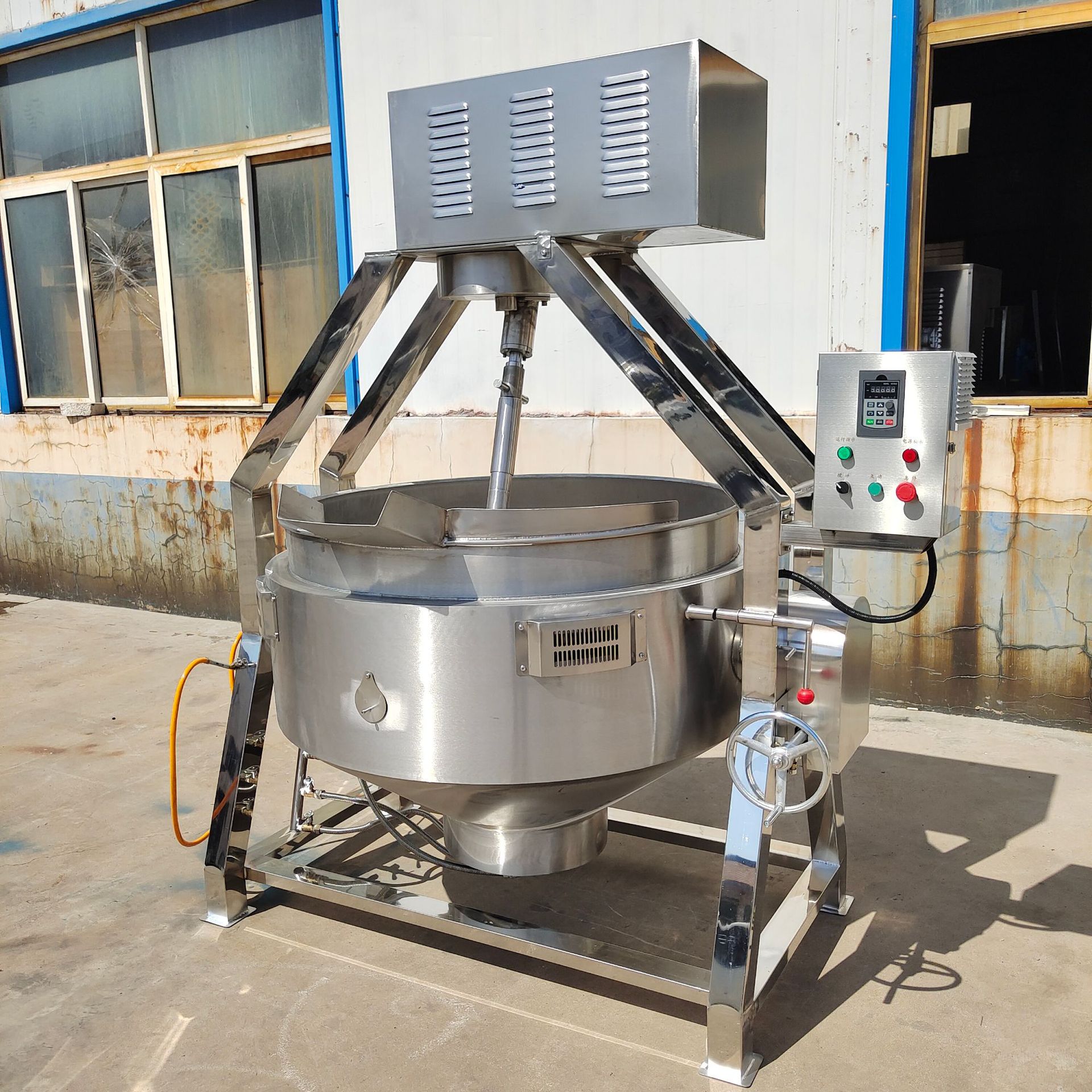 厂家现货大型燃气刮底搅拌炒锅 鸡鸭卤肉蒸煮锅燃气行星搅拌炒锅