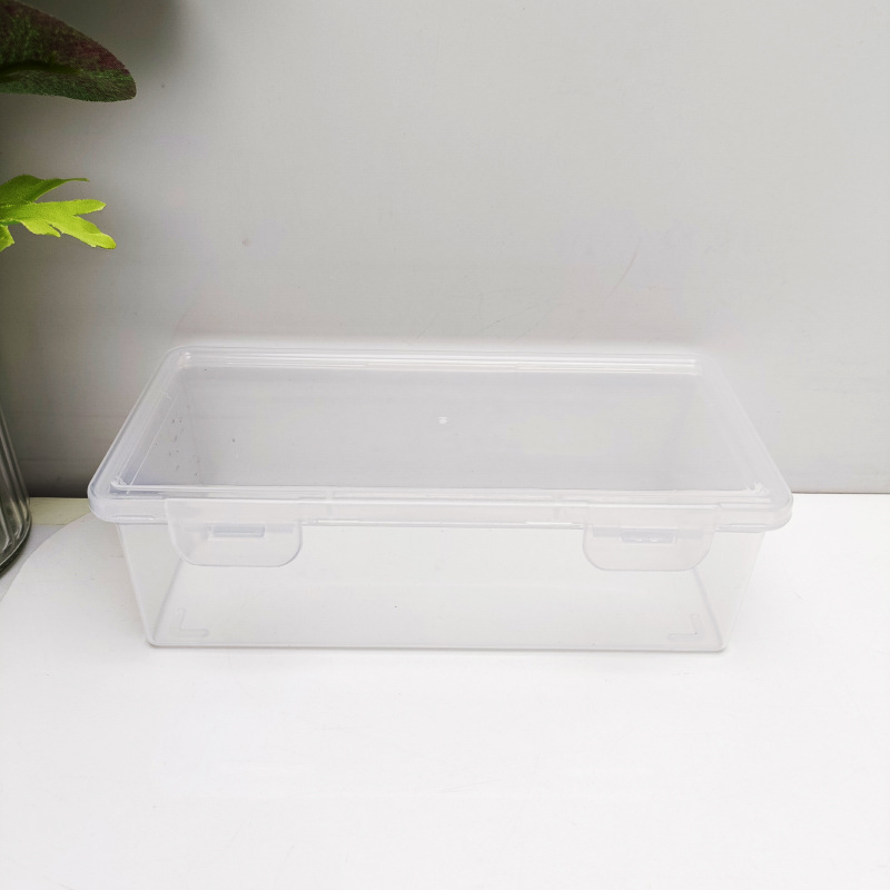 Large Capacity White Transparent Rectangular Storage Box Children's Handmade Diy Main Body Flip Pencil Case Desktop Storage Box