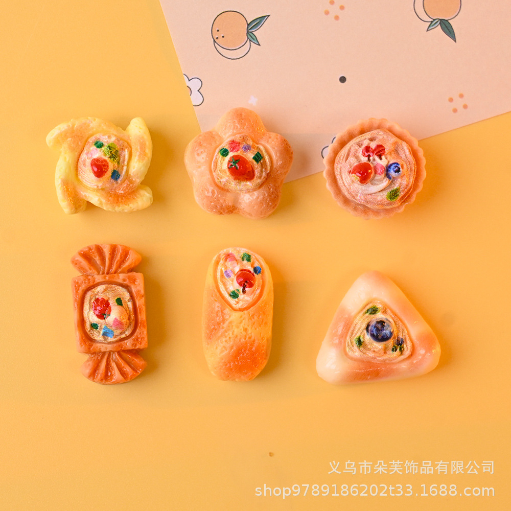 花朵糖果蛋糕面包diy奶油胶配件发夹头绳滴胶手机壳仿真微缩食玩