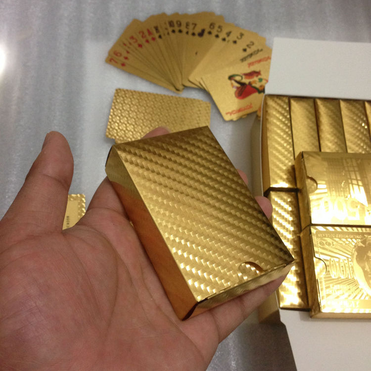 土豪金扑克可水洗耐用k金扑克牌金箔美元欧元