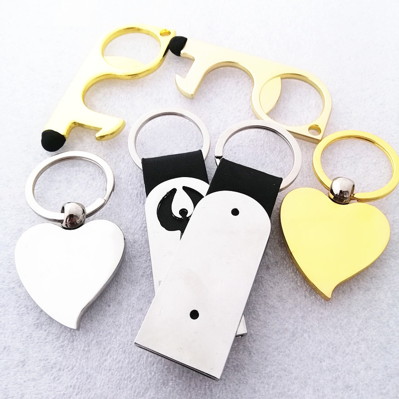 Enamel Mirror Paint Keychain Two-Color Electroplating Commemorative Letter Leather Stainless Steel Bottle Opener Key Ring