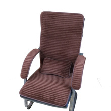 冬季电脑椅坐垫老板办公室椅垫毛绒带靠背加厚躺椅摇椅座靠垫一体