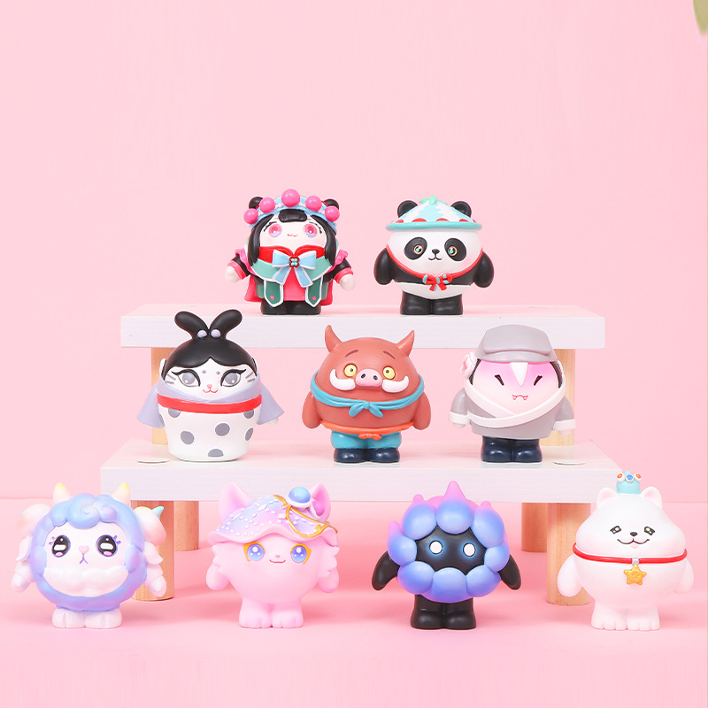 创意新款三弹系列盲盒潮玩手办可爱公仔摆件儿童礼物惊喜摆件批发