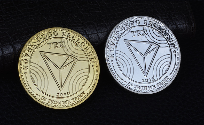 trx币 虚拟金属纪念币波场币 比特tron 定 制各种决定币幸运币