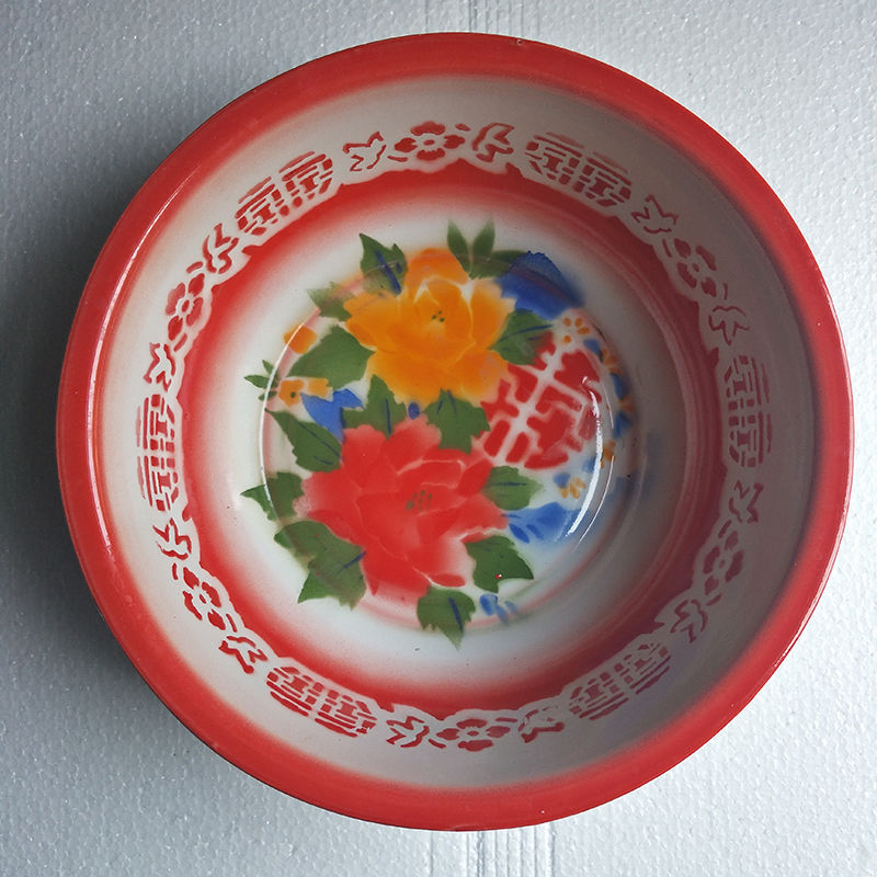 搪瓷盆加厚老式铁洗脸盆洗菜盆传统洋瓷和面结婚喜洗屁屁一件批发