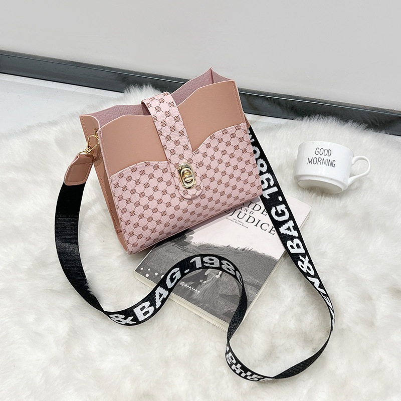 Printed Bucket Bag 2023ladeis Bag Foreign Trade Small Bag Wholesale Bag Female Everyday Joker Women's Cross-Body Bag