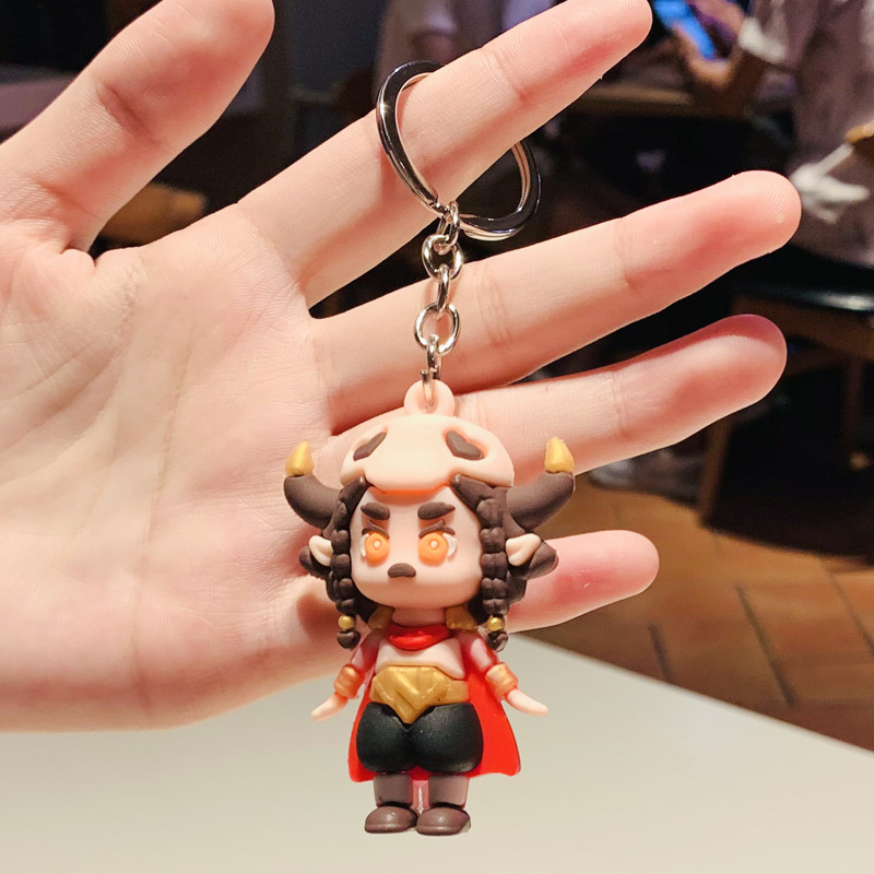 Cartoon Journey to the West Character Keychain Sun Wukong Pig Eight Ring Doll Car Key Chain Bag Pendant Accessories