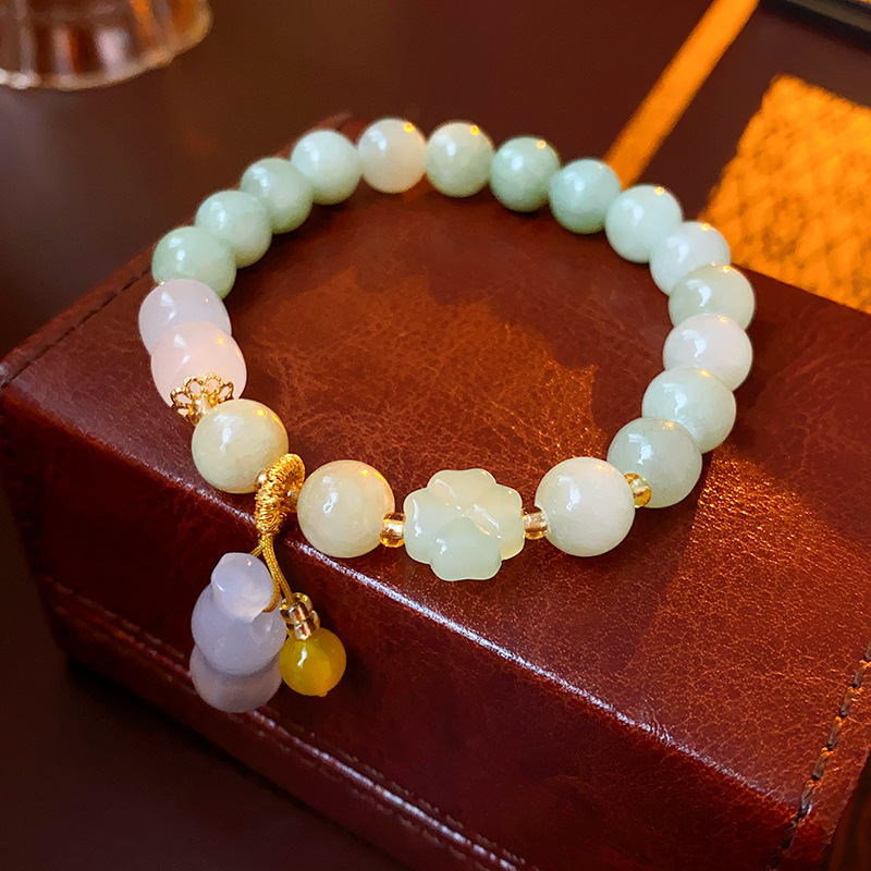 Baroque Pearl Strawberry Quartz Agate Rabbit Gourd Elastic Bracelet Minority All-Match Bracelet Light Luxury Bracelet for Women