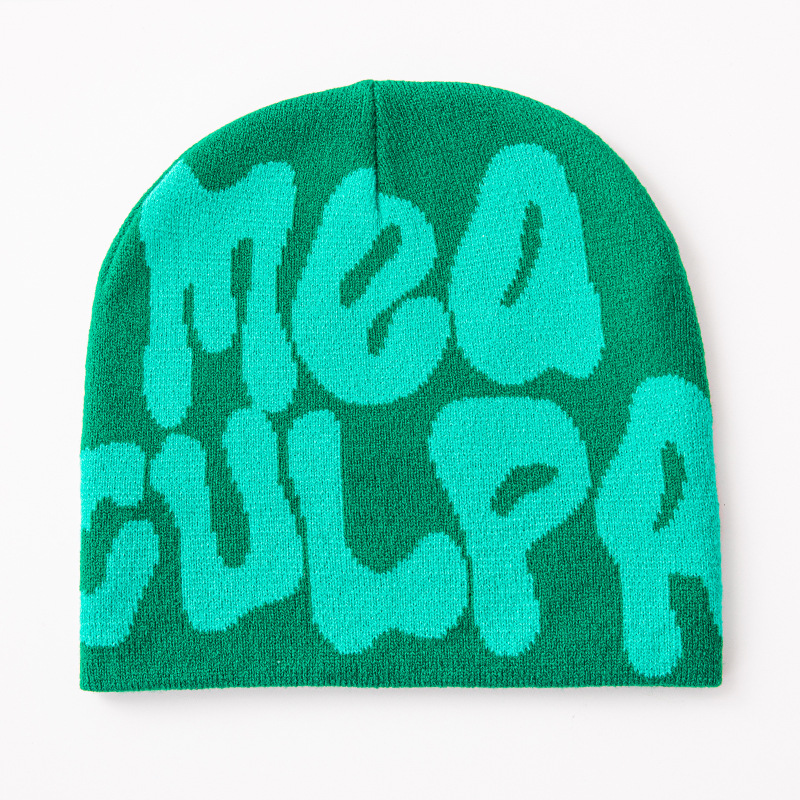 Factory Direct Sales Internet Hot Mea Culpa Cross-Border Jacquard Knitted Hat Fashion All-Match Letter Cap