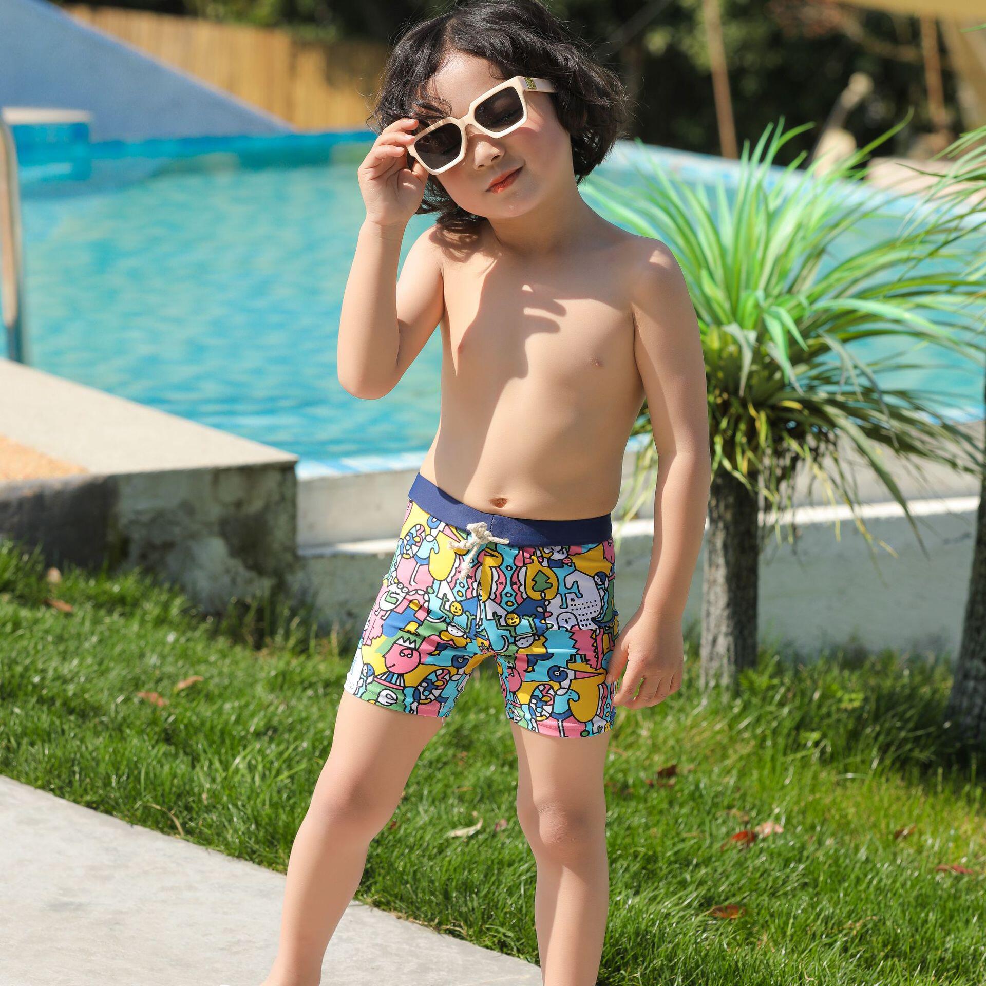 儿童泳裤男童泳裤小中大童游泳衣男孩宝宝专业速干泡温泉游泳裤夏