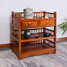 老榆木新中式实木餐边柜家用客厅茶桌置物柜靠墙边简约茶柜茶水/#