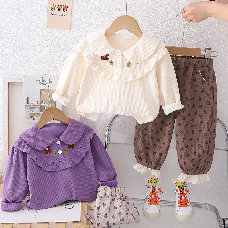 女童宝宝春秋装套装0一1-2-3岁半小婴儿童装衣服洋气女孩两件套潮