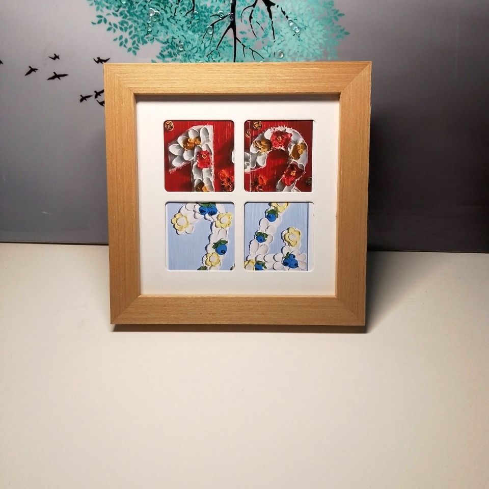 画框油画棒画方形四宫格相框摆台挂墙两用照片简约纪念木质装裱框