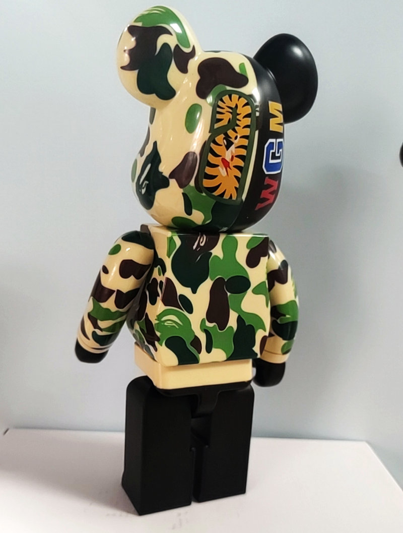 潮流bearbrick400%积木熊 暴力熊 波纹蓝 迷彩鲨鱼七彩电镀齿轮款