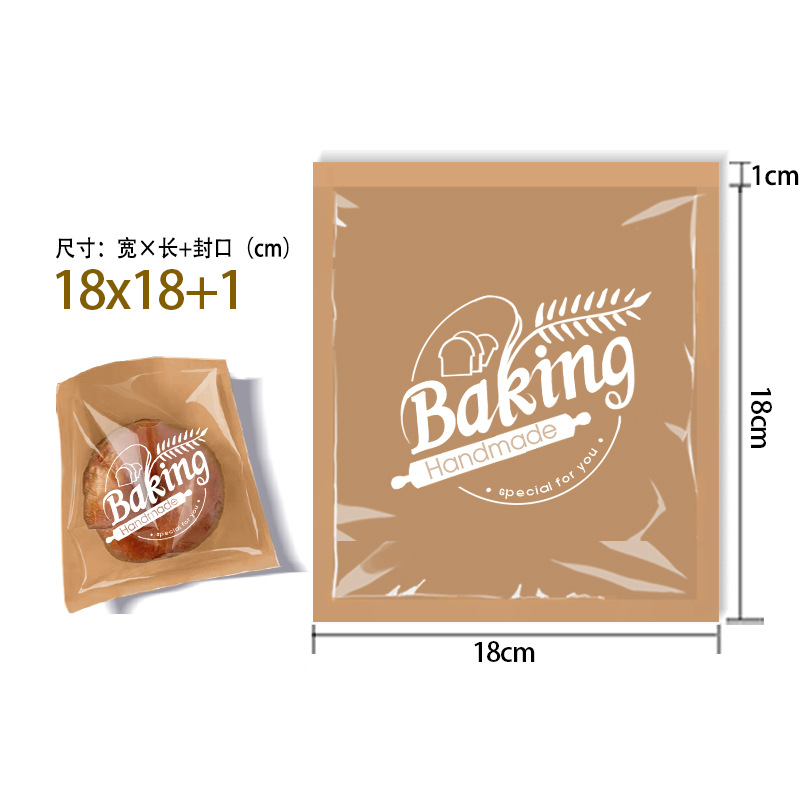 Toast Bread Bag Sandwich Packaging Oil-Proof Paper Bag Machine Seal Envelope Bag Transparent Kraft Paper Food Packing Bag