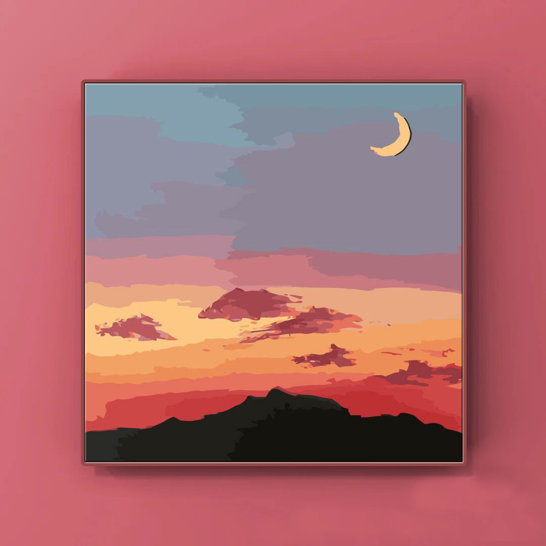 数字油画diy画画手工风景画客厅卧室装饰画唯美填色画手绘油彩画