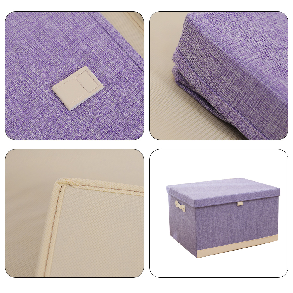 New Manufacturer Leather Stitching Cotton and Linen Tiandigai Storage Box Foldable Wardrobe Storage Multifunctional Storage Box