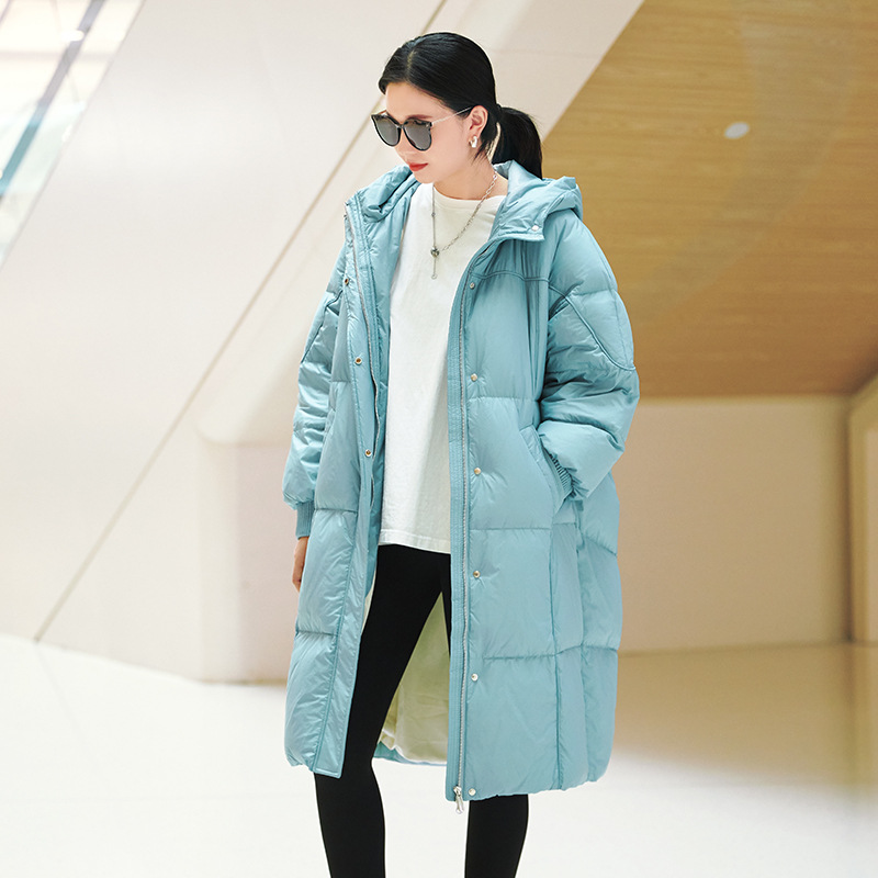Winter Puff Style down Jacket Heavy Weight Velvet Elegant Women's Clothing Mid-Length Thickened Bread White down Jacket Wholesale